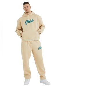 Boohoo Tan Men's Joggers Tracksuit Set